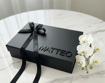 Groomsmen Proposal Box | Personalized Magnetic Keepsake with 3D Acrylic Name
