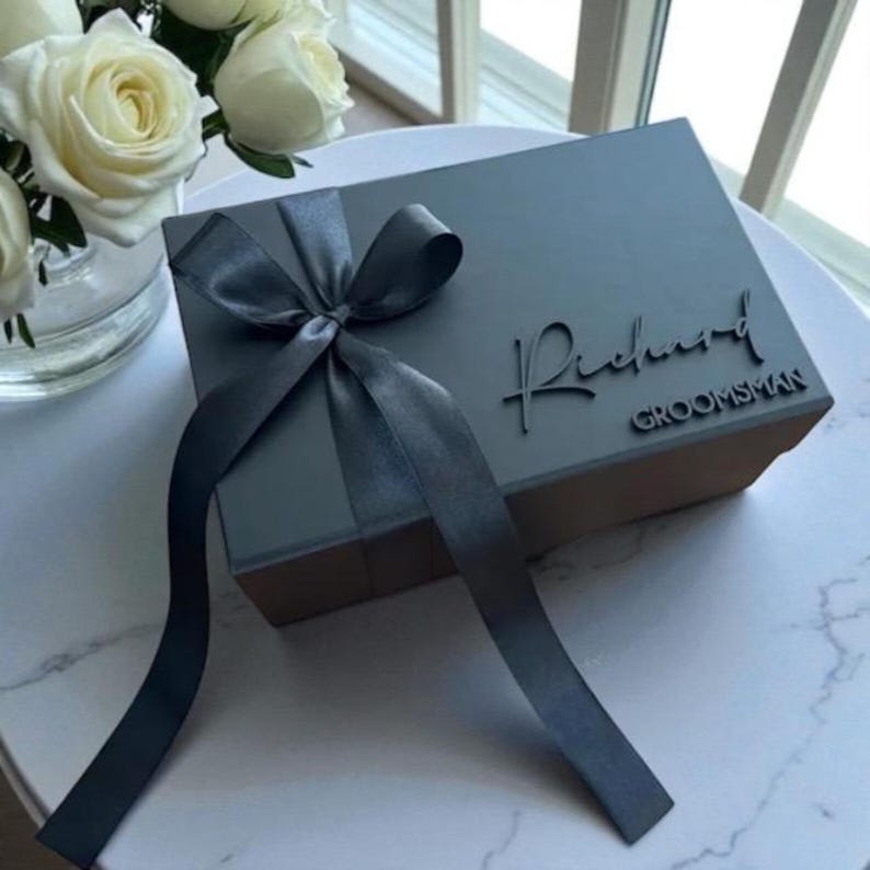 Custom Personalized Magnetic Box – Unique Keepsake with 3D Name for Groomsmen, Wedding Day. 画像 9