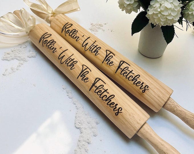 Engraved Personalized Rolling Pin | Custom Kitchen Tool | Baking Rolling Pin | Home Baker Gift | Kitchen Decor