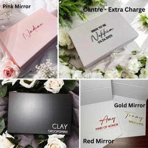 Groomsmen Proposal Box | Personalized Magnetic Keepsake with 3D Acrylic Name immagine 12