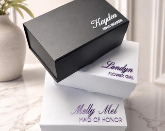Groomsmen Proposal Box | Personalized Magnetic Keepsake with 3D Acrylic Name