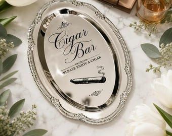 Engraved Silver Tray Bar Menu or Seating Table Wedding Keepsake