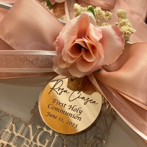 Set of 10 Personalized Mirrored Acrylic Tags – Elegant Custom Tags for Gifts, Bonbonnieres & Events