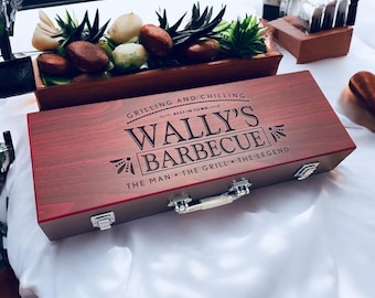Personalized BBQ Utensil Set: Engraved Bamboo Grill Master Gift