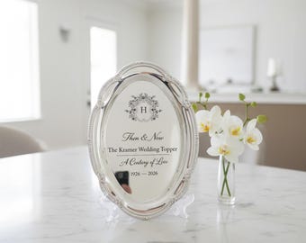 Engraved Silver Tray Bar Menu or Seating Table Wedding Keepsake