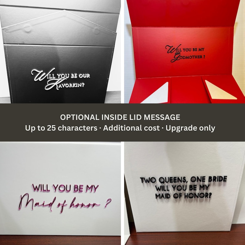 Groomsmen Proposal Box | Personalized Magnetic Keepsake with 3D Acrylic Name immagine 8