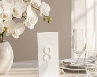 Monochromatic Acrylic Wedding Table Numbers