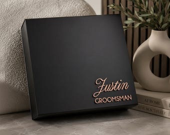Groomsmen Proposal Box | Personalized Magnetic Keepsake with 3D Acrylic Name