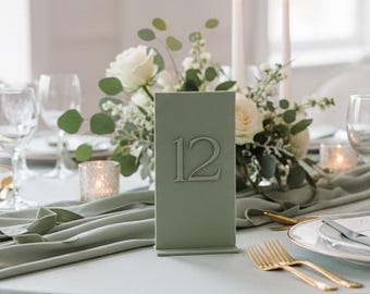 Monochromatic Acrylic Wedding Table Numbers
