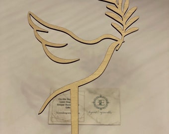 Religious cake topper, cross with a dove/Olive Branch, holy spirit topper, confirmation topper