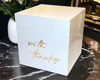 Acrylic Wedding Card Box - Custom Envelope Box for Cards and Wishes - Engagement and Christening Personalized Keepsake Box
