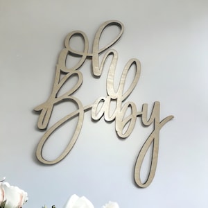 Oh Baby Sign | Laser Cut Wood Signs | Wood Words | Wall Words | Baby Shower Signs