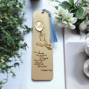 Personalized Classic Winnie the Pooh Engraved Wooden Bookmark