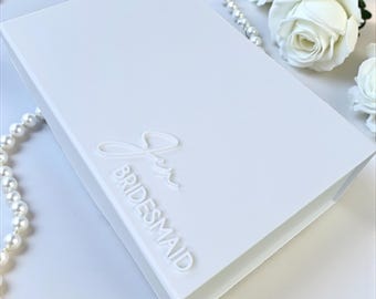 Personalisierte Magnetische Geschenkbox mit 3D Acryl Name | Brautjungfer Antrag & Trauzeuge Geschenk