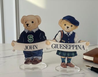 Teddy Bear Acrylic Place Cards | Personalized Baby Shower Name Tags