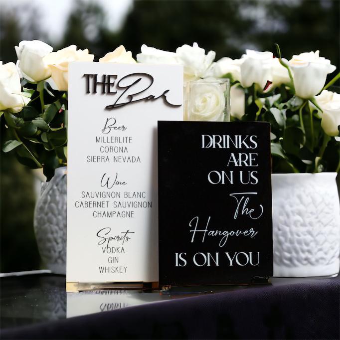 Elegant Double Layer Acrylic Bar Sign Menu - UV Printed with 3D Letters