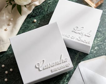 Bridesmaid Proposal Box | Personalized Magnetic Keepsake with 3D Acrylic Name
