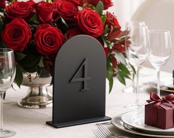Monochromatic Arch Acrylic Wedding Table Numbers
