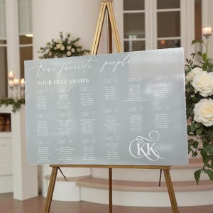 Custom Wedding Seating Chart | Foam Board Sign with Raised Acrylic Lettering
