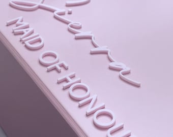 Personalisierte magnetische Geschenkbox: 3D Acryl Name, Brautvorschlag