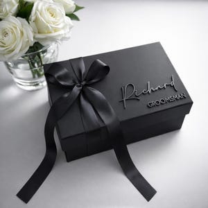 Groomsmen Proposal Box | Personalized Magnetic Keepsake with 3D Acrylic Name