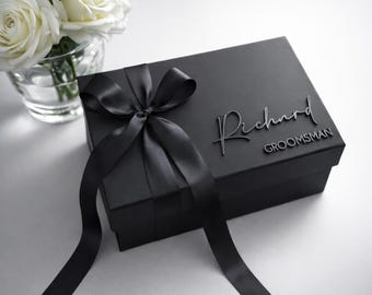 Boîte à propositions pour garçons d'honneur | Souvenir magnétique personnalisé avec nom acrylique 3D