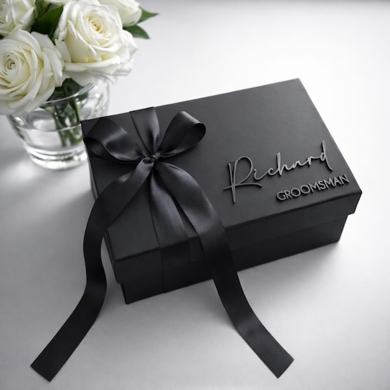 Groomsmen Proposal Box | Personalized Magnetic Keepsake with 3D Acrylic Name
