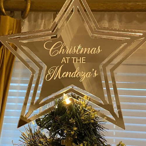 Personalized Christmas Tree Topper Acrylic Tree Topper Etsy