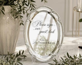 Engraved Silver Tray Bar Menu or Seating Table Wedding Keepsake