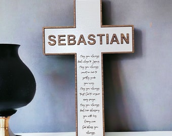 Baptism cross. Dedication gift. Christening gift. Wood cross. Wooden cross. Personalized cross. Baby dedication gift.