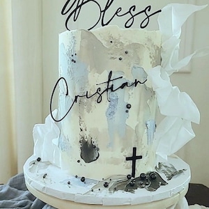 God Bless Signature Font Cake topper