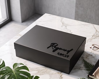 Groomsmen Proposal Box | Personalized Magnetic Keepsake with 3D Acrylic Name
