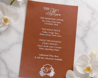 Custom Leather Bar Sign | Wedding Drink Menu | Cocktail Display Sign