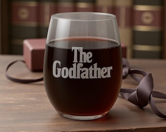 Engraved Godfather Godmother Wine Glass Set: Baptism Godparent Gift