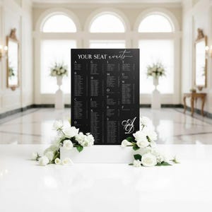 Acrylic Wedding Seating Chart – Arched Guest List Sign for Modern Receptions & Custom Events