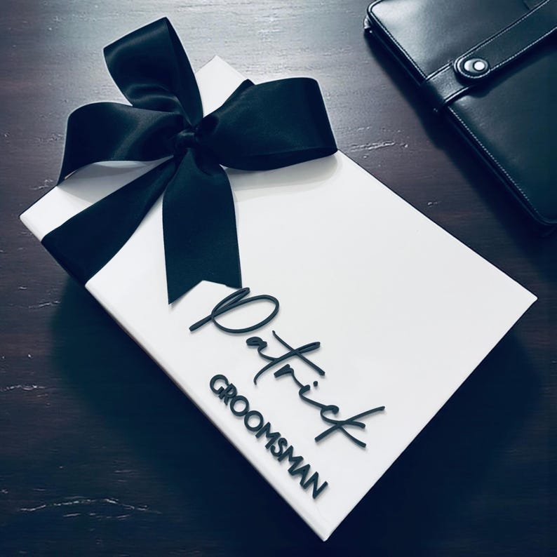 Custom Personalized Magnetic Box – Unique Keepsake with 3D Name for Groomsmen, Wedding Day. 画像 7