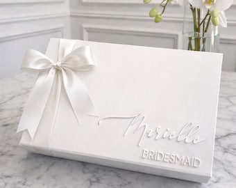 Luxury Personalized Keepsake Box | Bridesmaid Proposal Box | Custom Raised Acrylic Lettering Wedding Party Favor