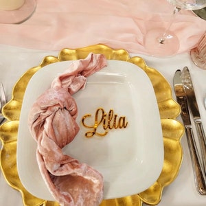 Marque-places, marque-places pour mariage, marque-places avec noms découpés au laser, acrylique, marque-places nom, personnalisés, étiquettes de nom de table, assiettes nom