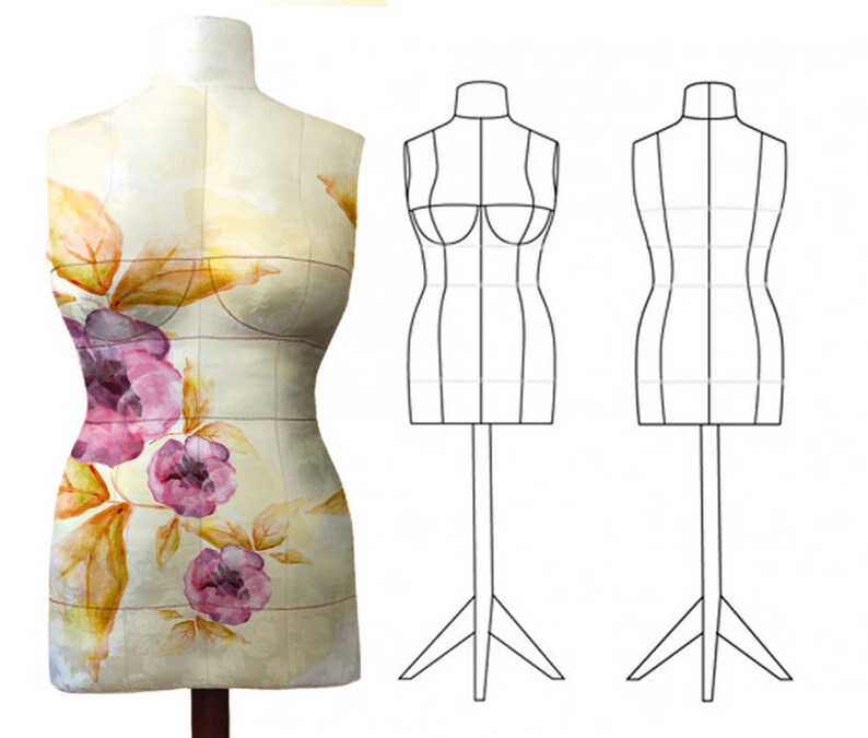 DIY Dress Form PDF Sewing Pattern Mannequin Size 6 bra Cups Etsy