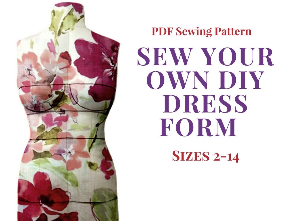 Plus Size Dress Form DIY PDF Sewing Pattern. 7 sizes 1628 & Etsy