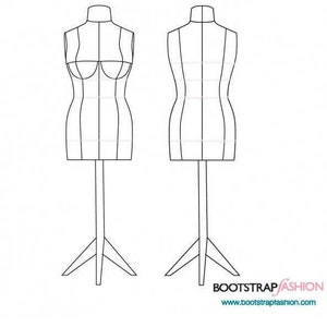 Custom Made-To-Measure DIY Stuffed Dress Form Mannequin Sewing Pattern (PDF) Plus Complete Step-by-Step Sewing Photo-Guide.
