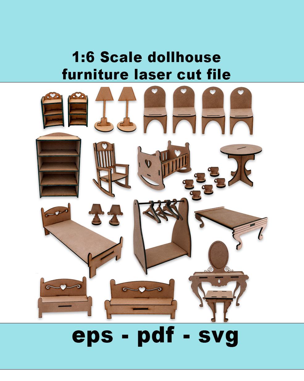 Miniature Table De Chevet 1/6 – Kit Bois DIY – Meuble Maison De Poupée – Chambre – Cadeau Enfant 8+