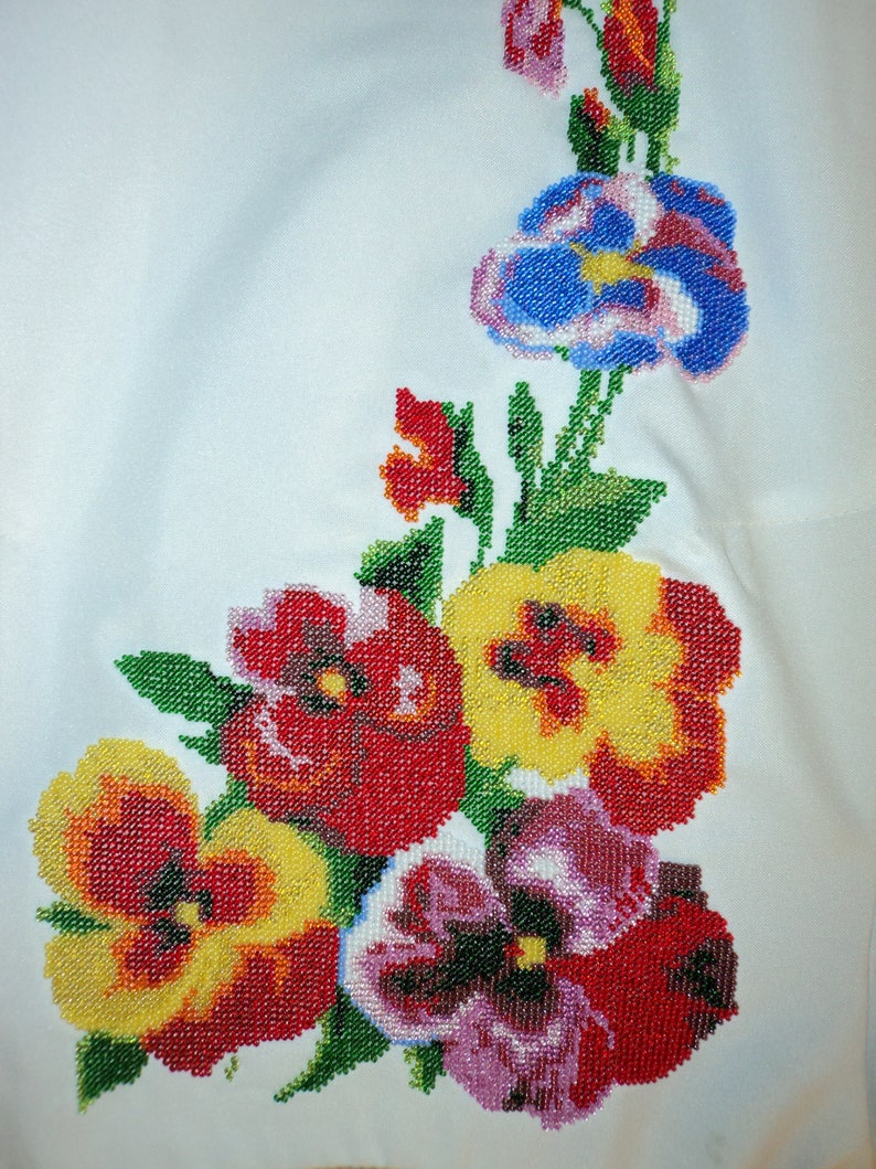 Ukrainian embroidered dress Vyshyvanka Ukraine embroidery Beaded dress Embroidered dress Ukraine clothes Colorful bead dress
