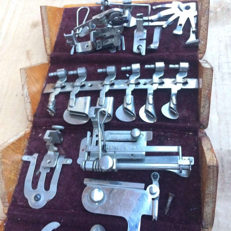 Rare Antique Singer Style Box/ Oak Puzzle Box With Attachments Etsy UK