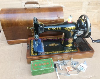 SINGER 15K 15 RAF Decals Red S Heavy Duty Vintage Sewing Machine