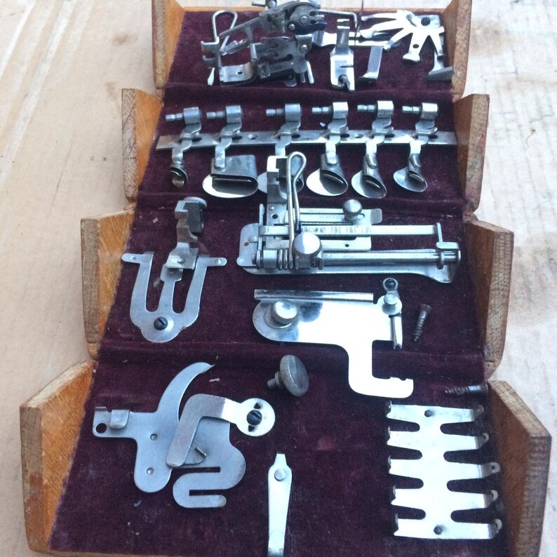 Rare Antique Singer Style Box/ Oak Puzzle Box With Attachments Etsy UK