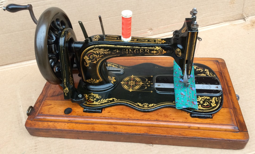 Fiddle Base Singer 12k Antique Hand Crank Sewing Machine Etsy