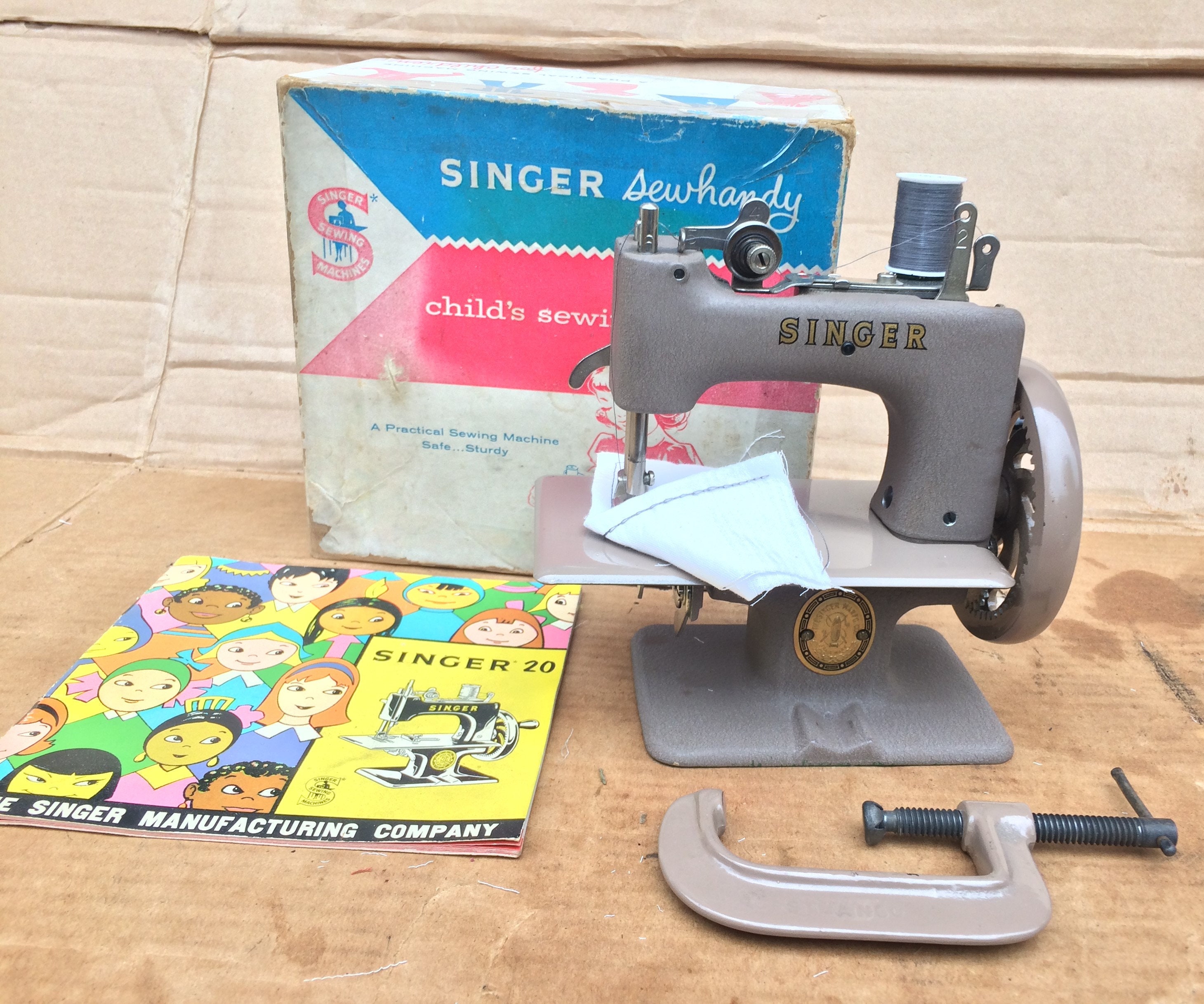 Singer Sewhandy Toy Sewing Machine Needles, Copy of Instructions and Spool  Felts for Singer 20-10 Rectangular Base-no MACHINE INCLUDED 