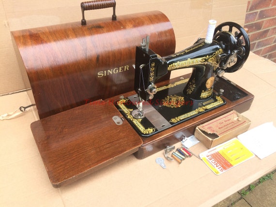 Vintage Black Side Singer 28, 28K Hand Crank Sewing Machine - Etsy