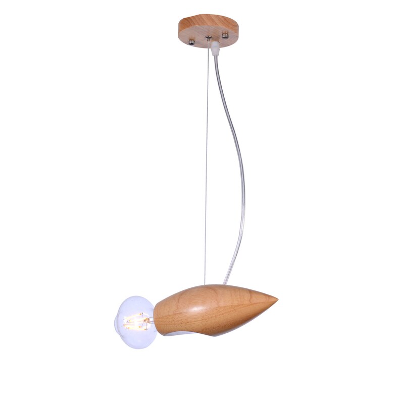 Dining Room Pendant Lighting E2627 Base 110-240V Arturest Creative Fish Pendant Light Unique Wood Hanging Lamp
